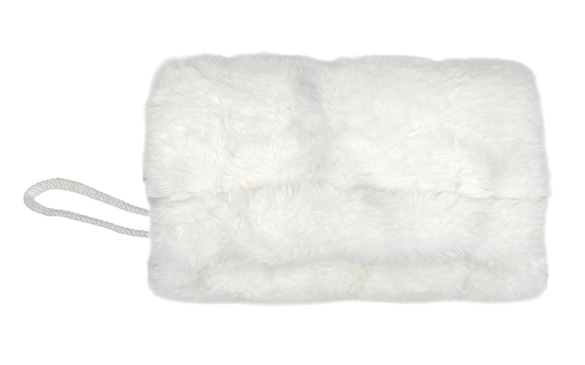 Muff in Royal Opulence in Heavenly Faux Fur with Cuddly Ivory lining. Made in Seattle, WA, USA by Pandemonium Seattle.