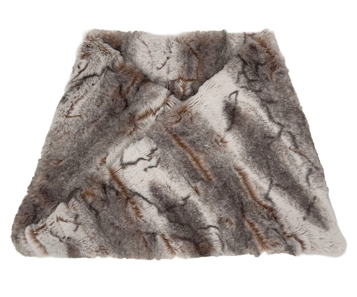 Neck Warmer in Classic Luxury Rusty Rock Faux Fur. Made in Seattle, WA, USA by Pandemonium Seattle.