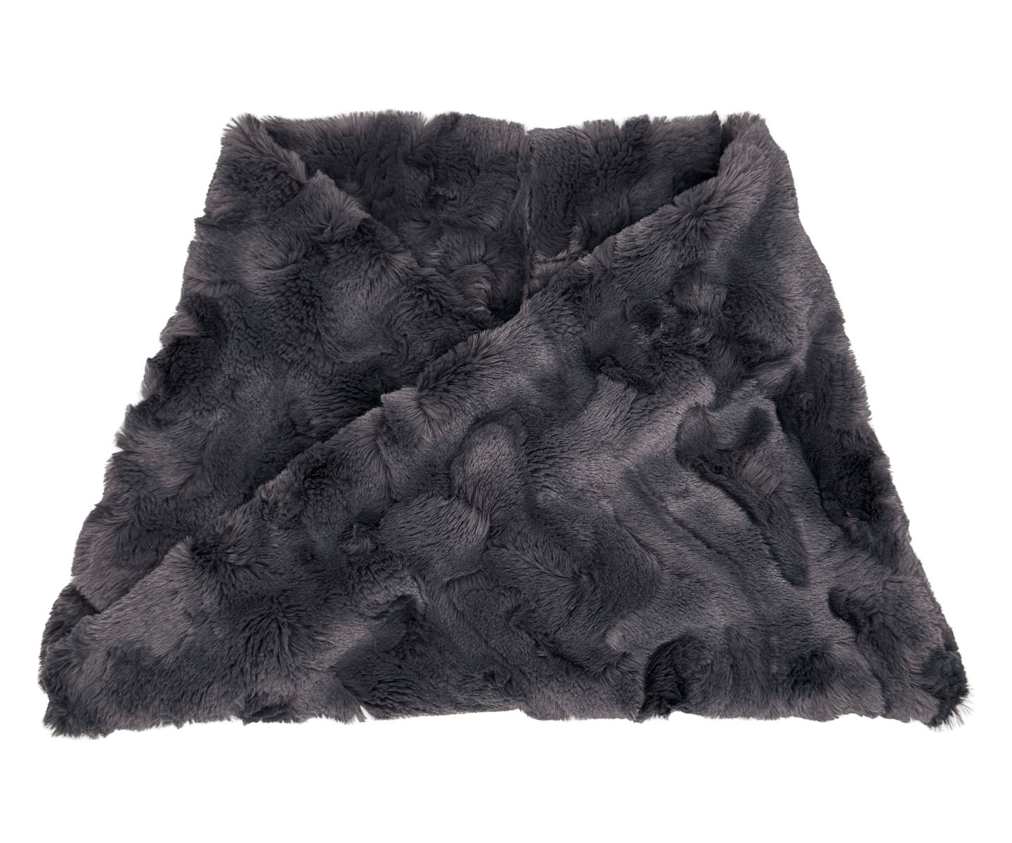 Neck Warmer in Cuddly Smoky Faux Fur. Made in Seattle, WA, USA by Pandemonium Seattle.