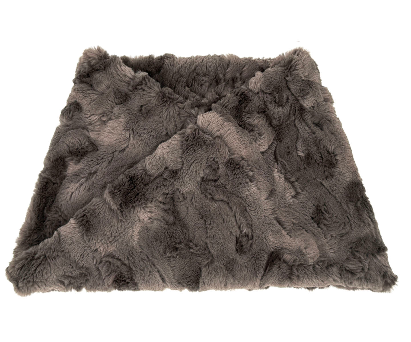 Neck Warmer in Cuddly Taupey Faux Fur. Made in Seattle, WA, USA by Pandemonium Seattle.