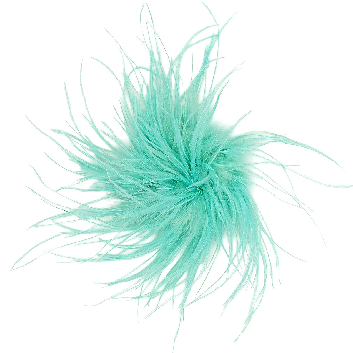 Ostrich Feather Brooch in Sea Foam | Handmade in Seattle WA | Pandemonium Millinery