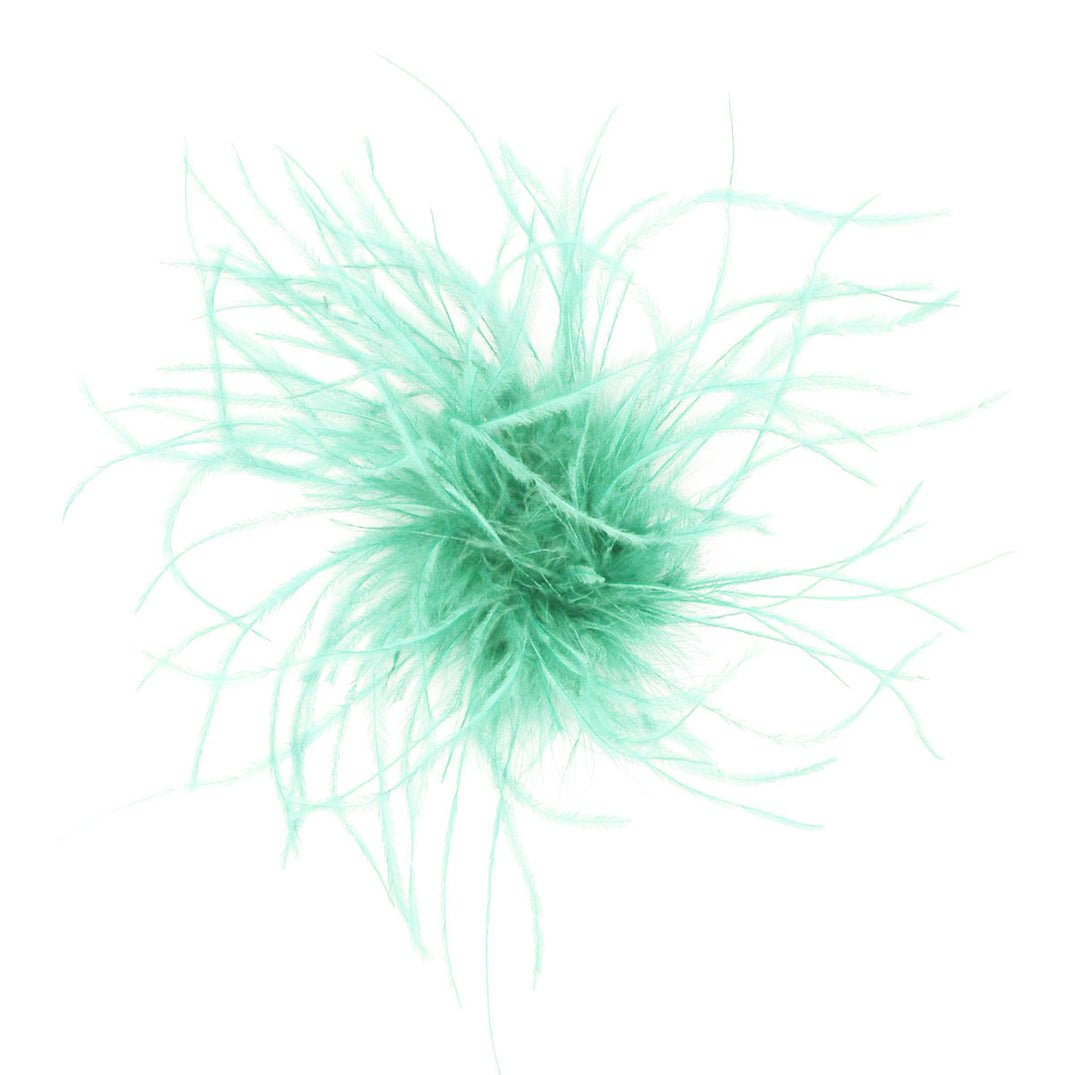 Ostrich Feather Brooch in Sea Foam | Handmade in Seattle WA | Pandemonium Millinery