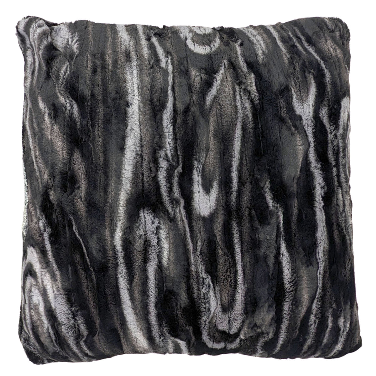 Pillow Sham in Black Marble Dune Faux Fur handmade in Seattle, WA USA by Pandemonium Millinery