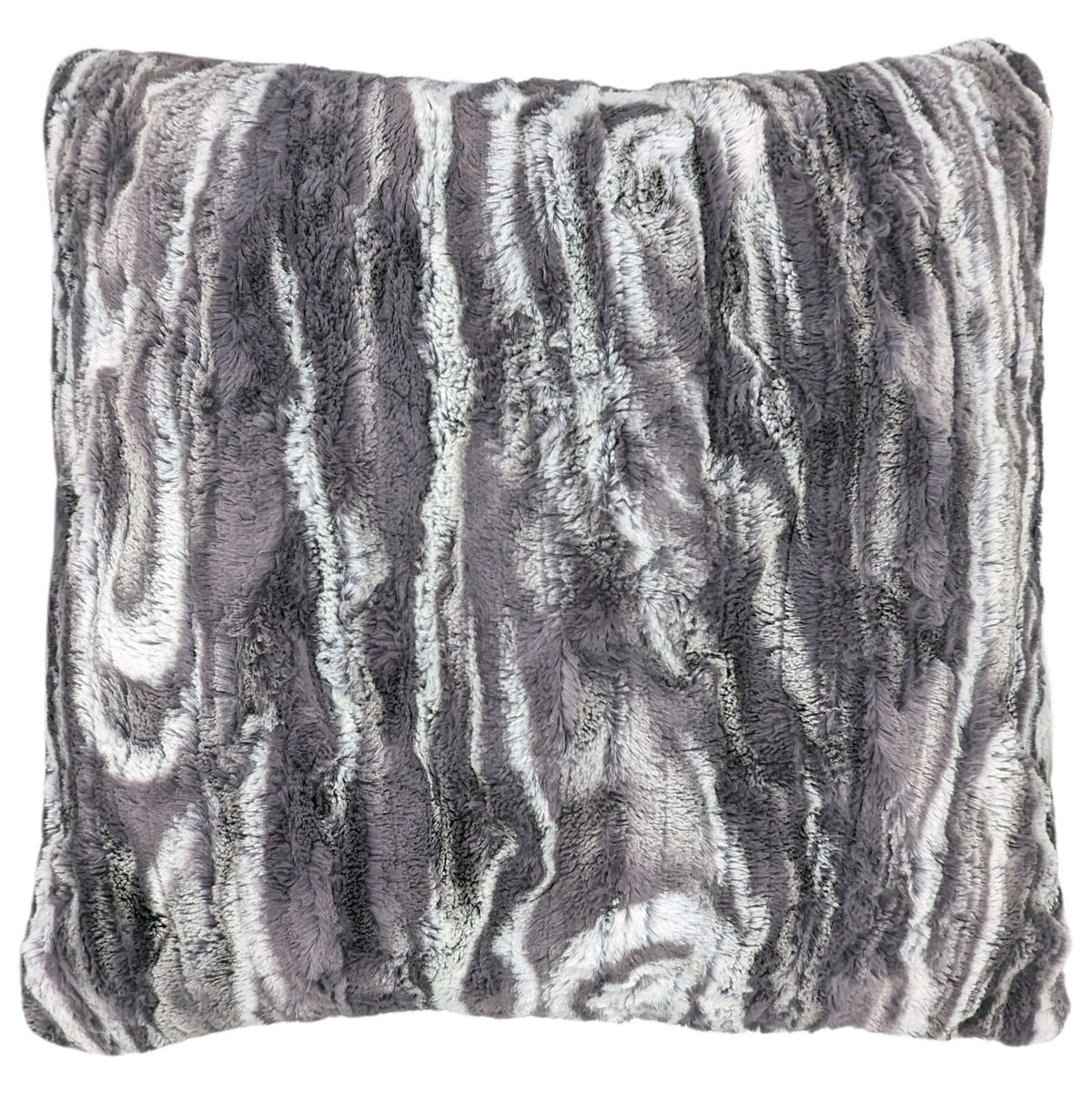 Pillow Sham in Gray Marble Dune Faux Fur handmade in Seattle, WA USA by Pandemonium Millinery