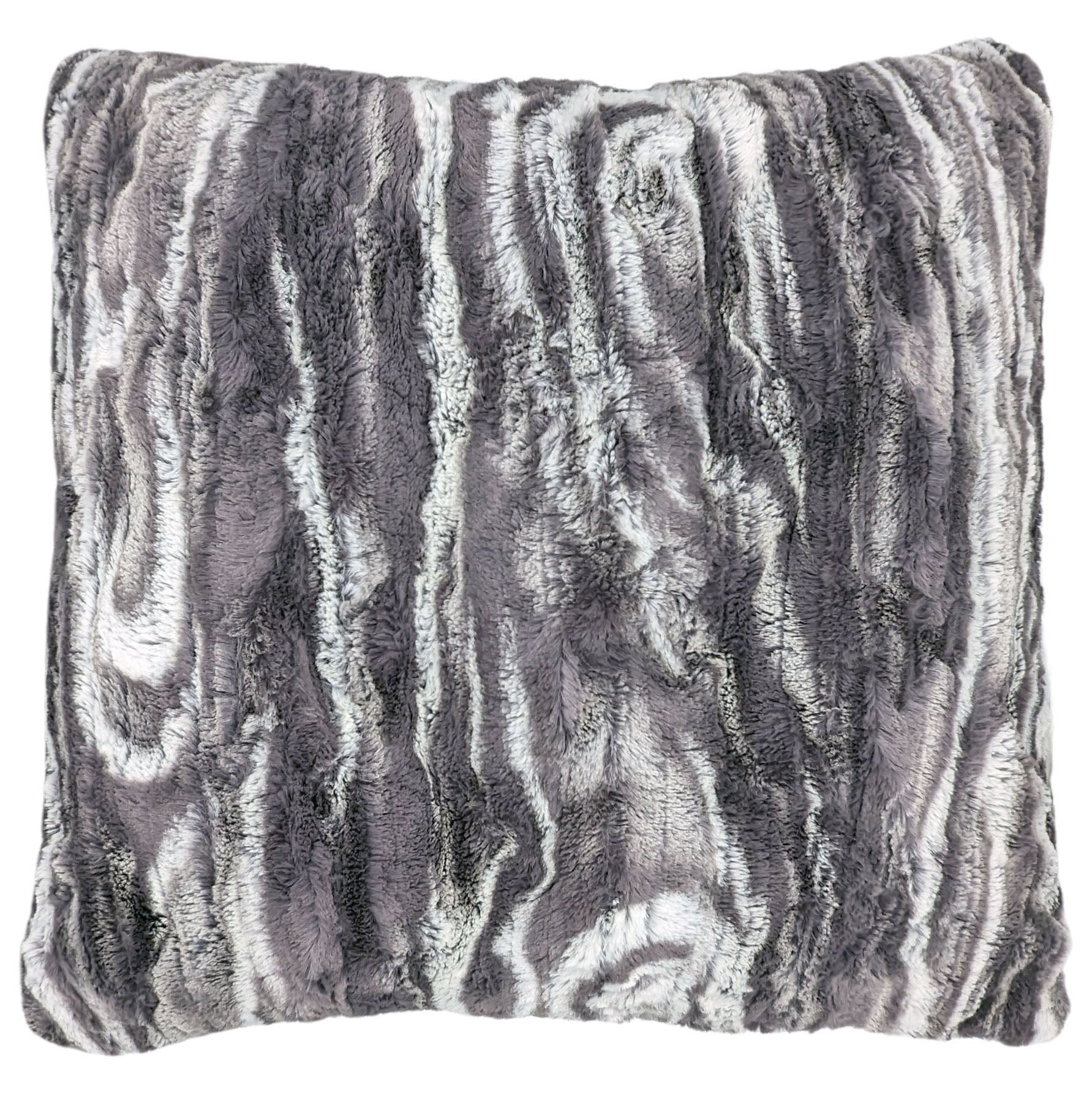 Pillow Sham in Black Marble Dune Faux Fur handmade in Seattle, WA USA by Pandemonium Millinery