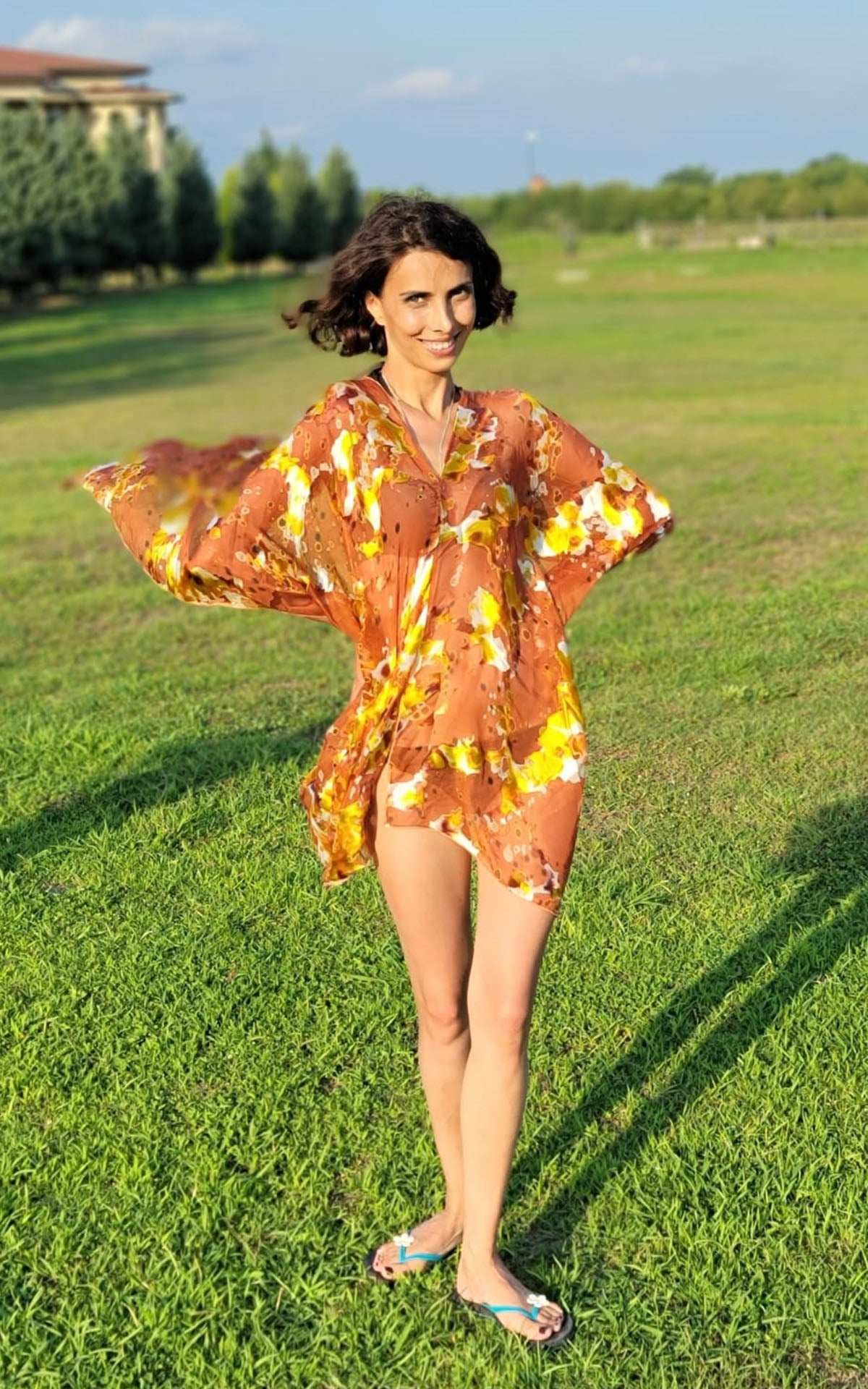 Garden Path Poncho in Snap Dragon Outdoor Shot | Handmade in Seattle WA | Pandemonium Millinery