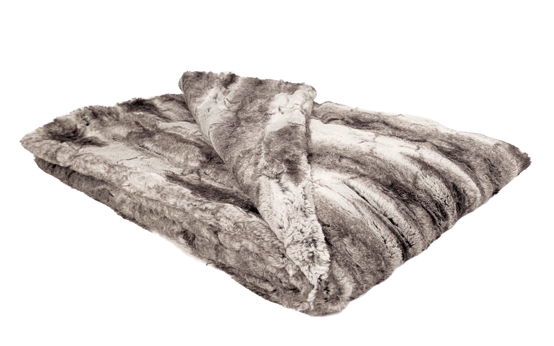 Luxury Faux Fur Throw Blanket in Rusty Rock Faux Fur. Made in Seattle, WA, USA by Pandemonium Seattle.
