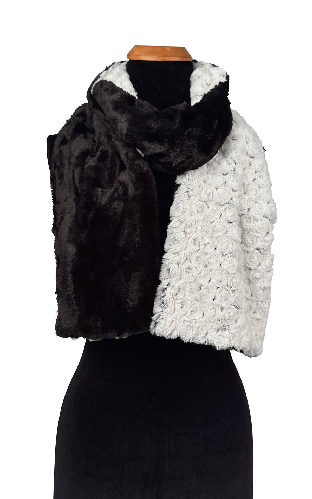 Classic Scarf - Two-Tone, Rosebud Faux Fur