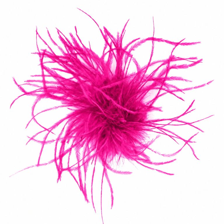 Ostrich Feather Brooch in Vegas Pink | Handmade in Seattle WA | Pandemonium Millinery