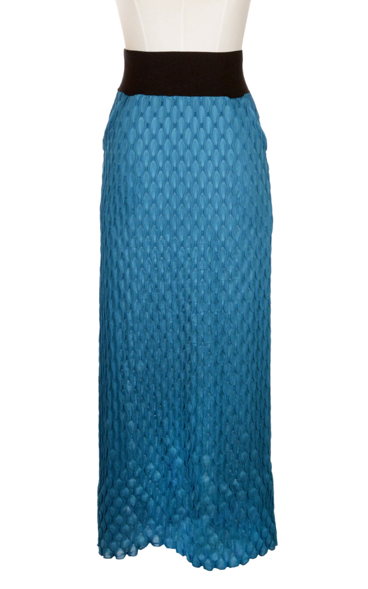 Product photo of A-Line Skirt in Cerulean Blue, from the LYC/Pandemonium Seattle Fractal Collection. Handmade in Seattle, WA, USA.