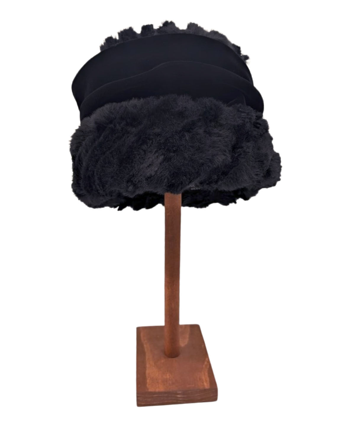 Ana Cloche Style Hat | Cirrus Shadow  Faux Fur | Handmade in Seattle WA USA | By Pandemonium Millinery