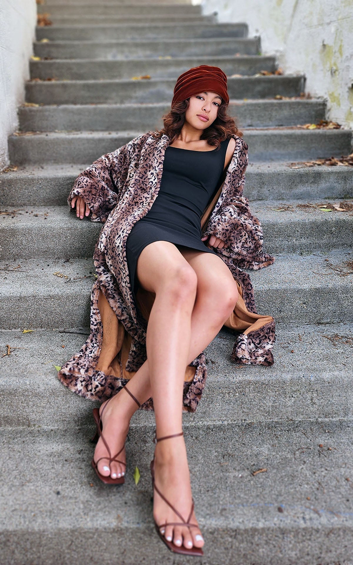 Kimono Duster | Carpathian Lynx Faux Fur | Handmade in the USA by Pandemonium Seattle