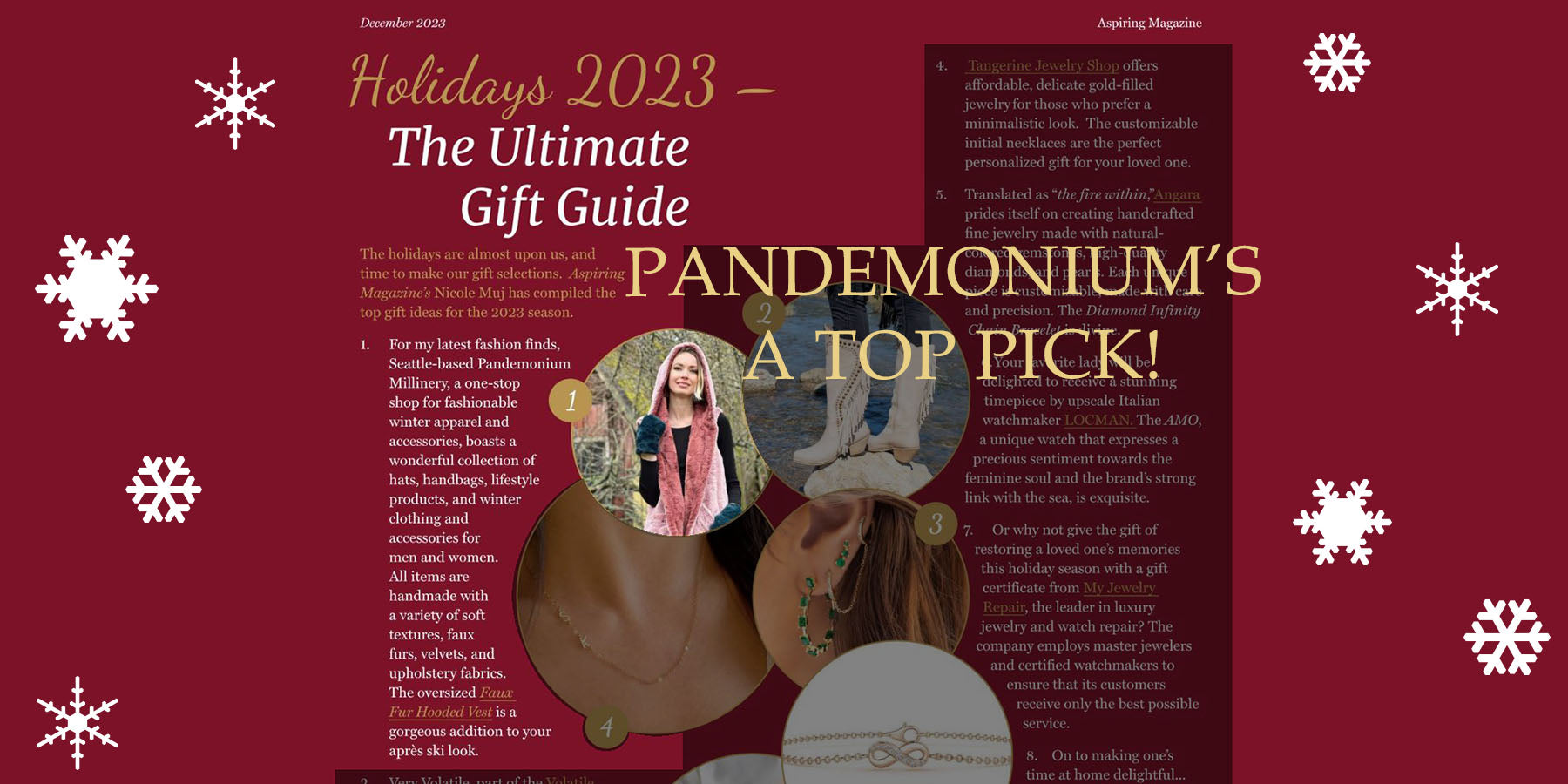 Holiday 2023 Gift Guide featuring Pandemonium Millinery