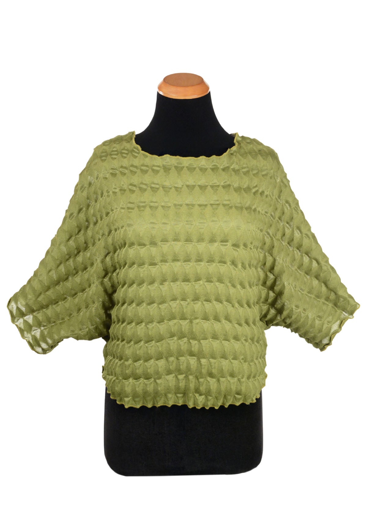 Product photo of the Batwing Top in Avocado, from the Fractal Collection. LYC and Pandemonium Seattle are handmade in Seattle, WA, USA.