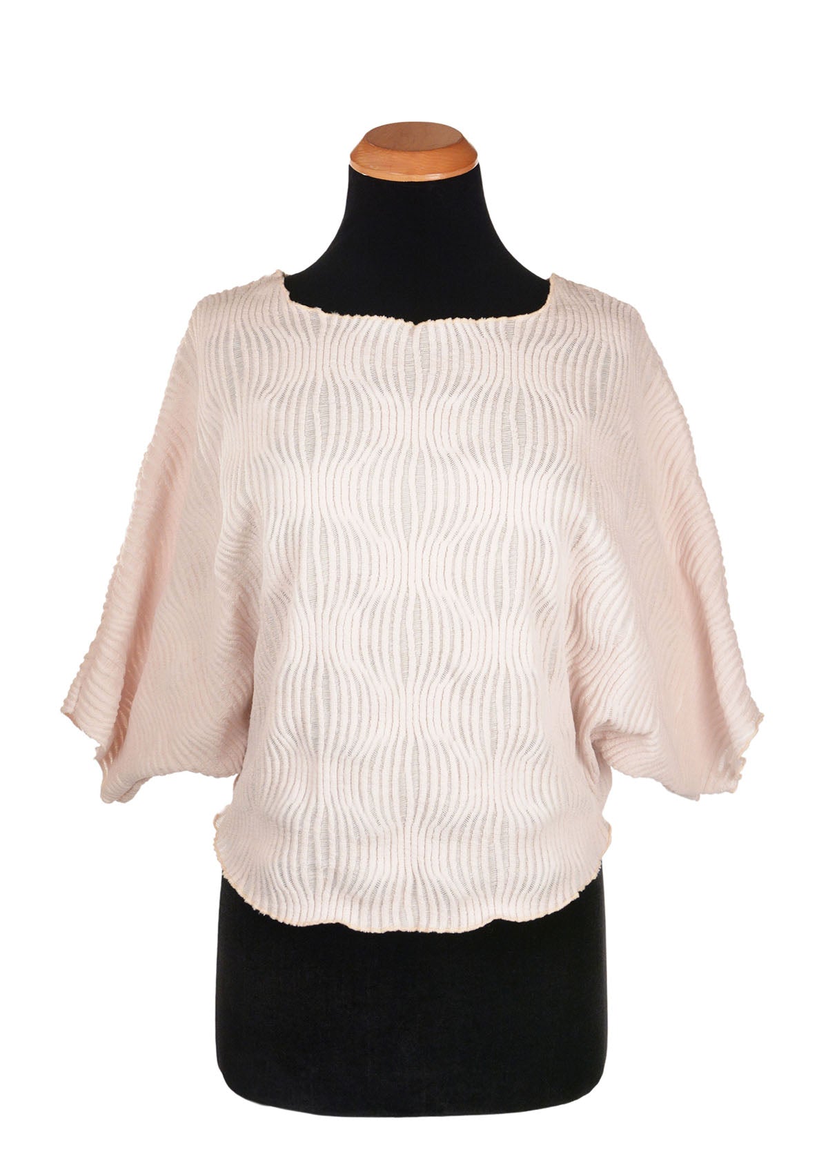 Product photo of the Batwing Top in Blush, from the Fractal Collection. LYC and Pandemonium Seattle are handmade in Seattle, WA, USA.