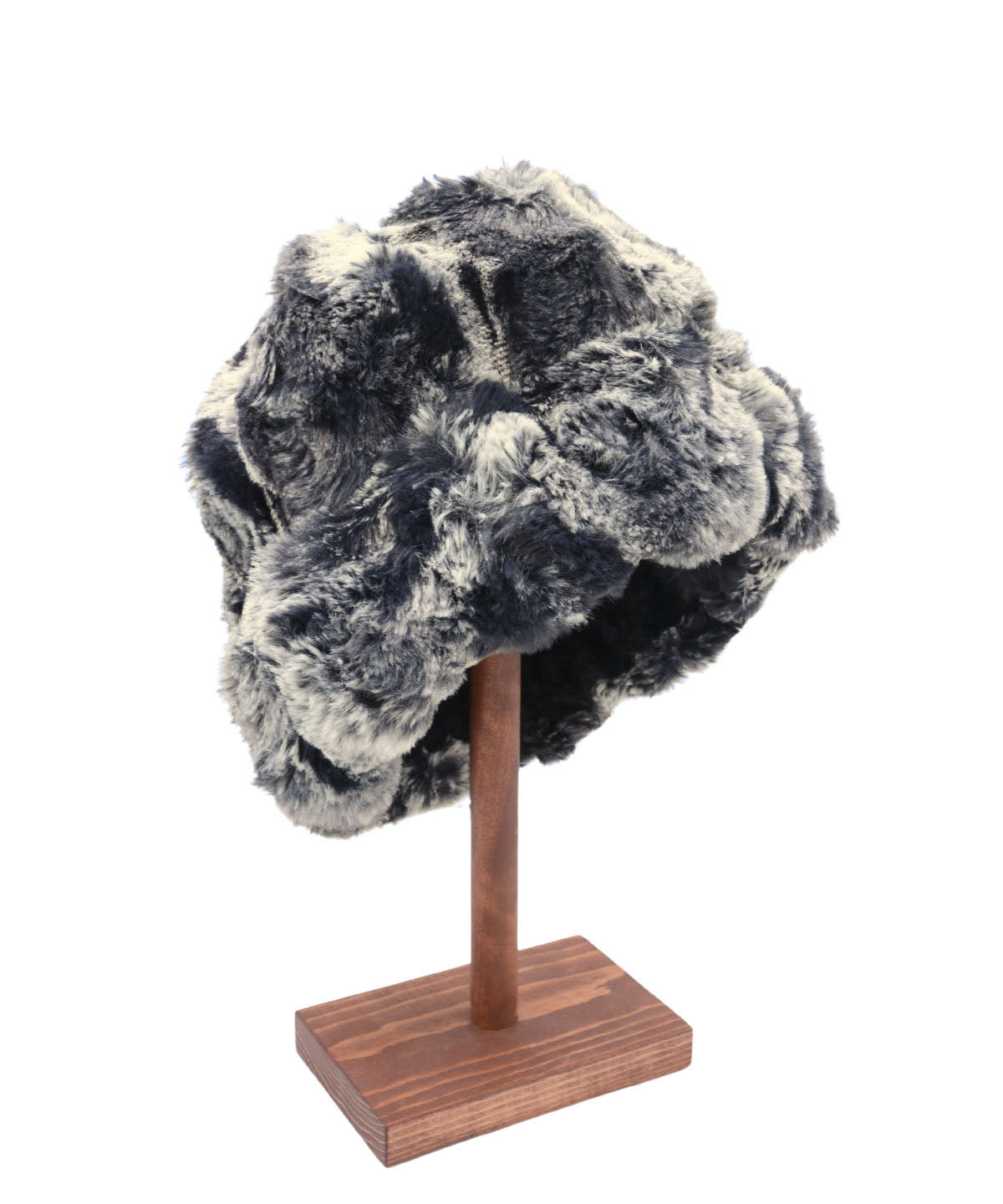 Men's Beanie  Hat Reversible | Cloudwalk and Cirrus Honey Faux Fur | Shown Reversed | Handmade in Seattle, WA, USA | By Pandemonium MIllinery