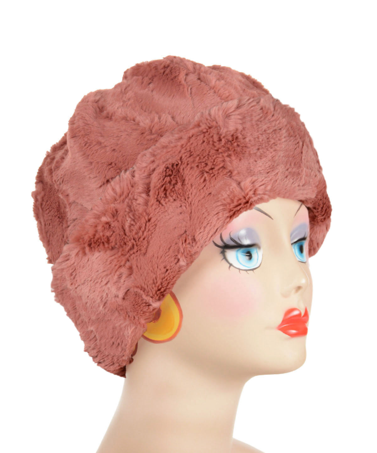 Beanie Hat Reversible Cuddly Faux in Copper River by Pandemonium Millinery