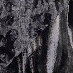 Black Marble and Cuddly Black Fabric Swatch. Pandemonium Millinery Seattle, WA, USA.