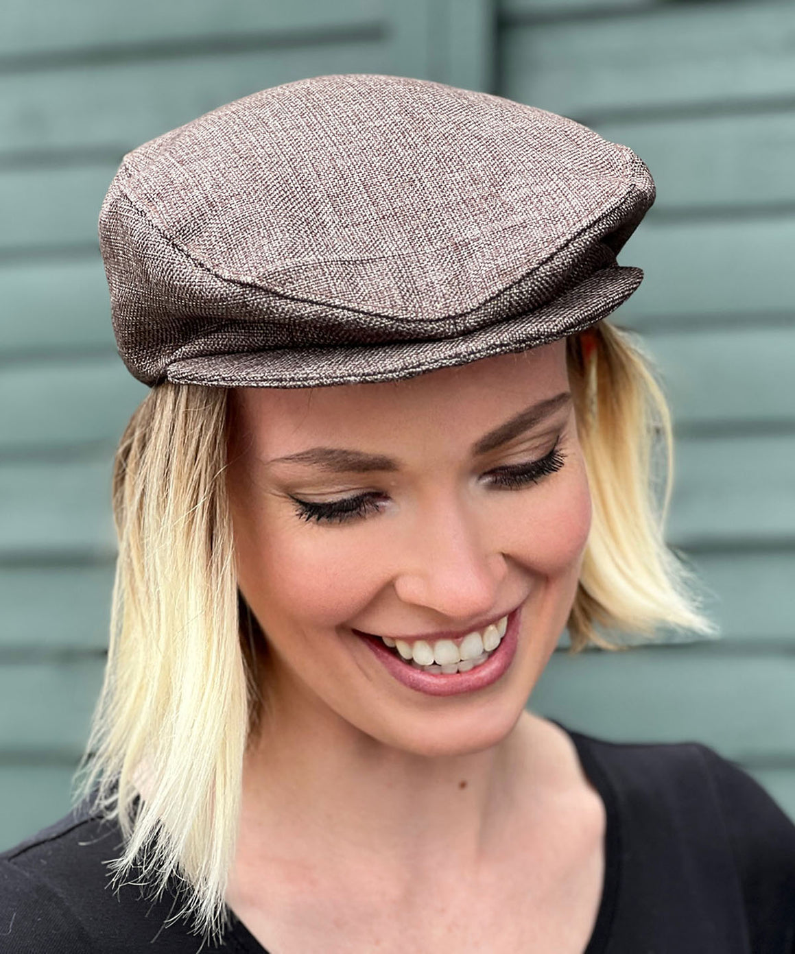 Pandemonium Millinery Charlie Driving Cap | Origin Upholstery Fabric in Java Brown | Handmade in Seattle WA