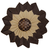 Chocolate / Beige Grosgrain Medallion W/ Button
