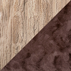 Swatch of Cirrus in Honey with Cuddly Chocolate. Swatch made by Pandemonium Seattle in Seattle, Washington.