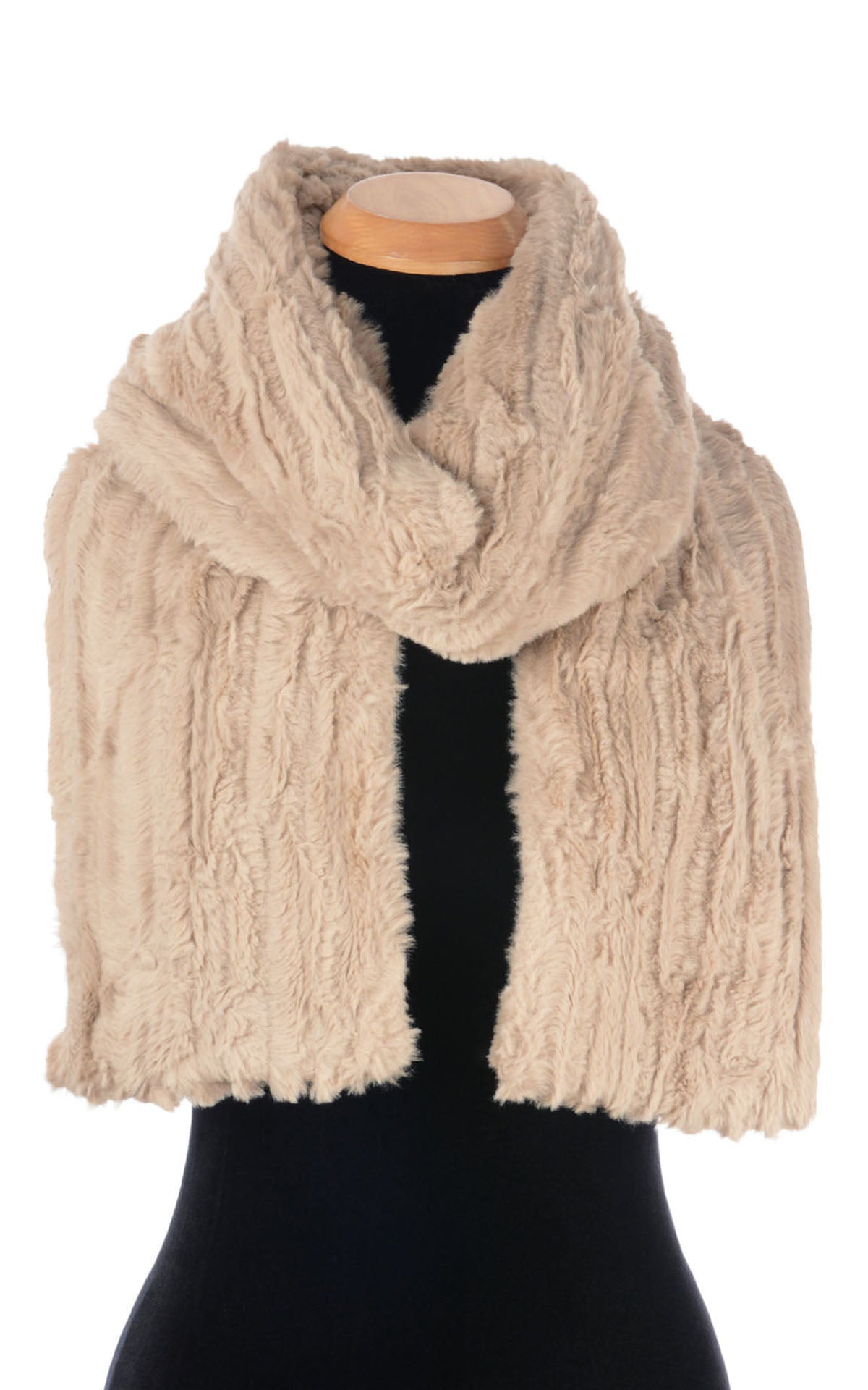 Classic Standard Scarf | Cirrus Faux Fur in Honey | Handmade in Seattle WA USA | By Pandemonium  MIllinery
