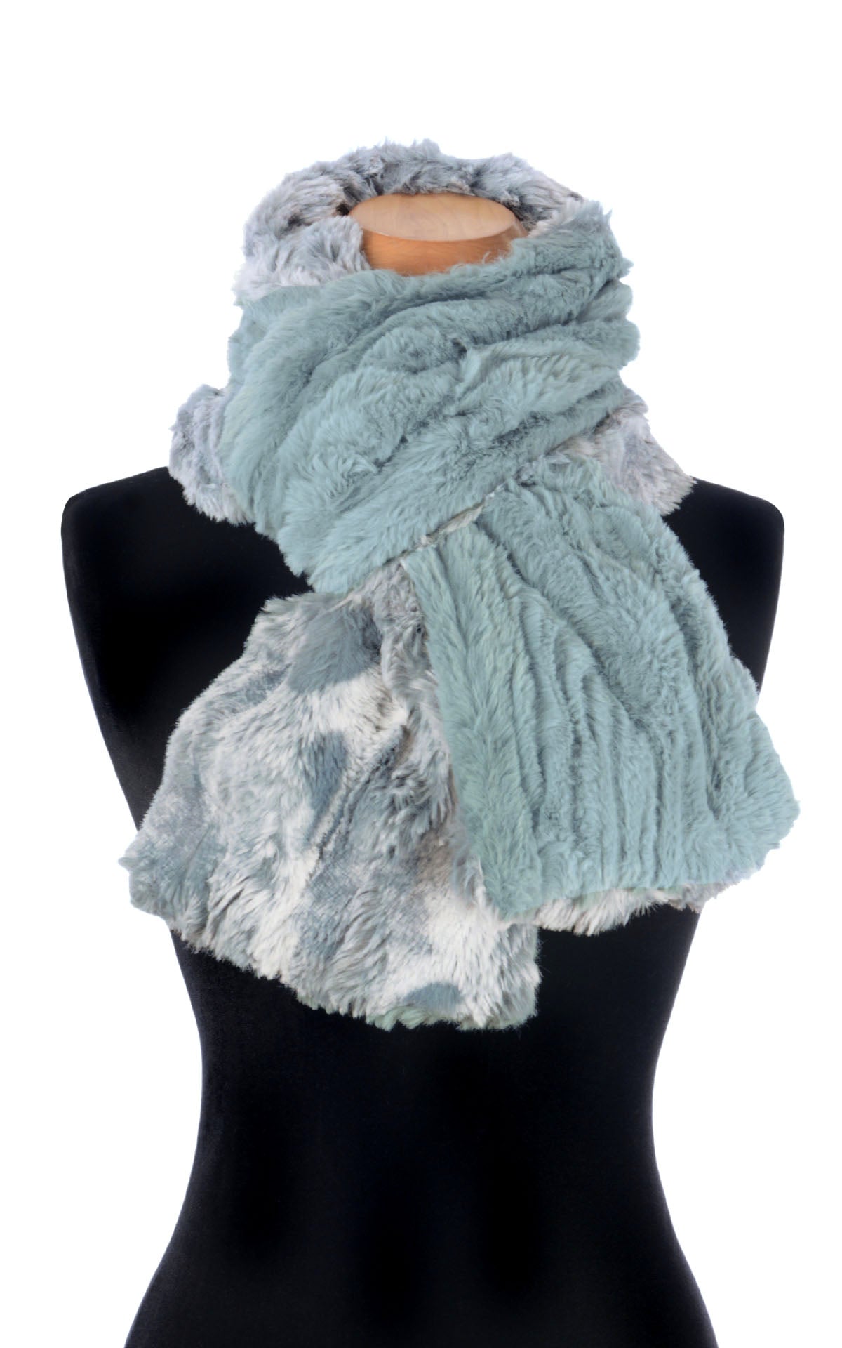 Women's Classic Two-tone Scarf in Cloudwalk and Cirrus Blue Mist | Handmade Seattle, WA USA | Pandemonium Millinery