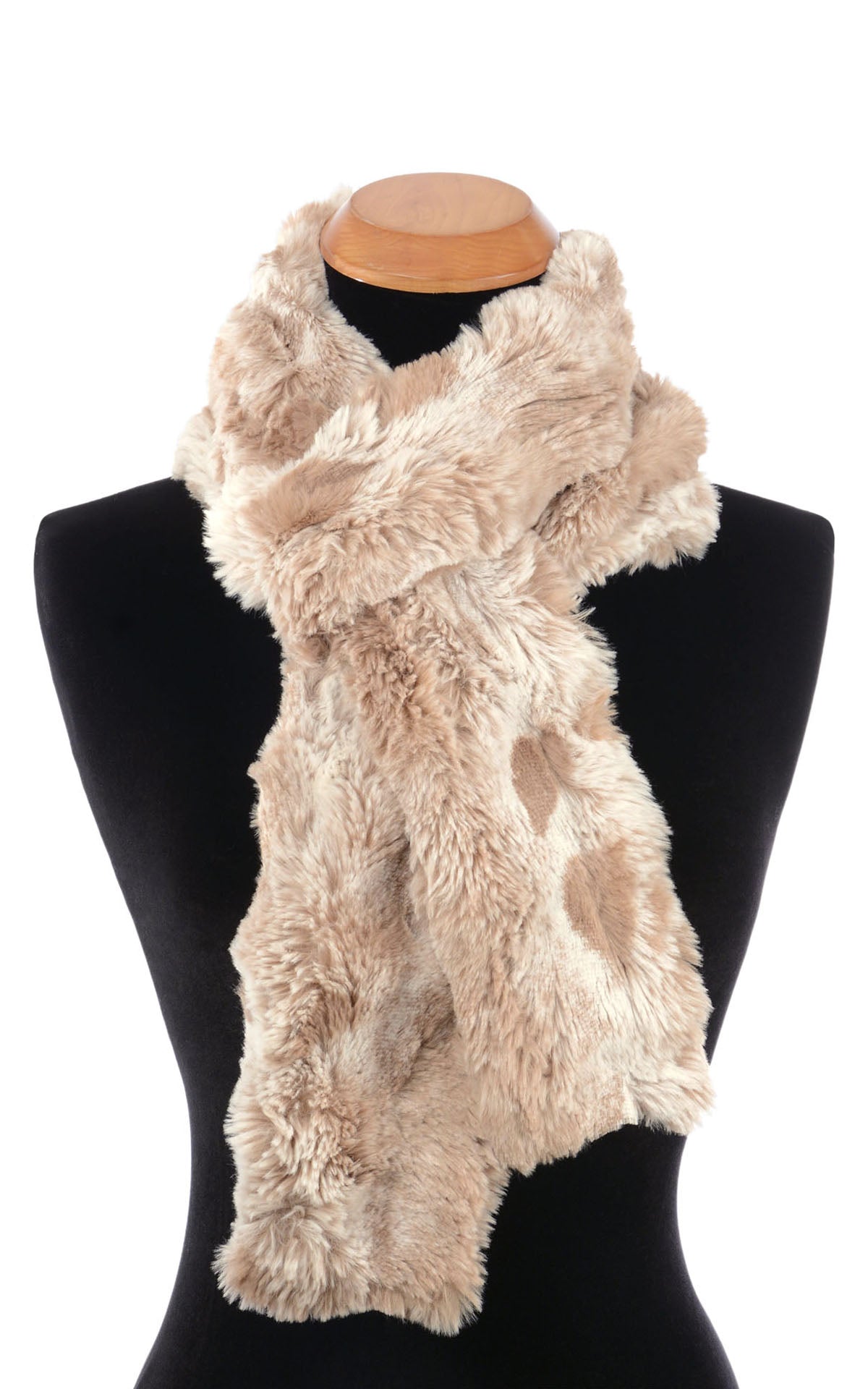 Skinny Scarf | Cloudwalk Faux Fur In Honey | Styled with Slip Knot | Handmade in Seattle WA USA |  By Pandemonium Seattle