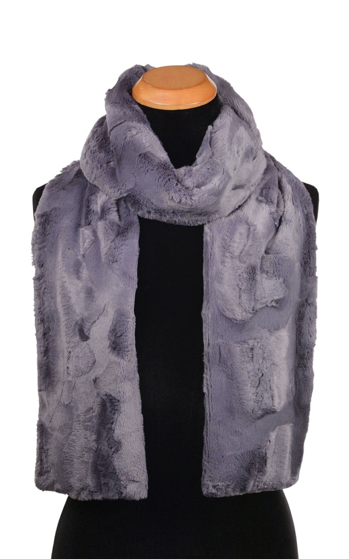 Classic Faux Fur Scarf / Shown in Cuddly Faux Fur in Cool Gray | By Pandemonium Seattle