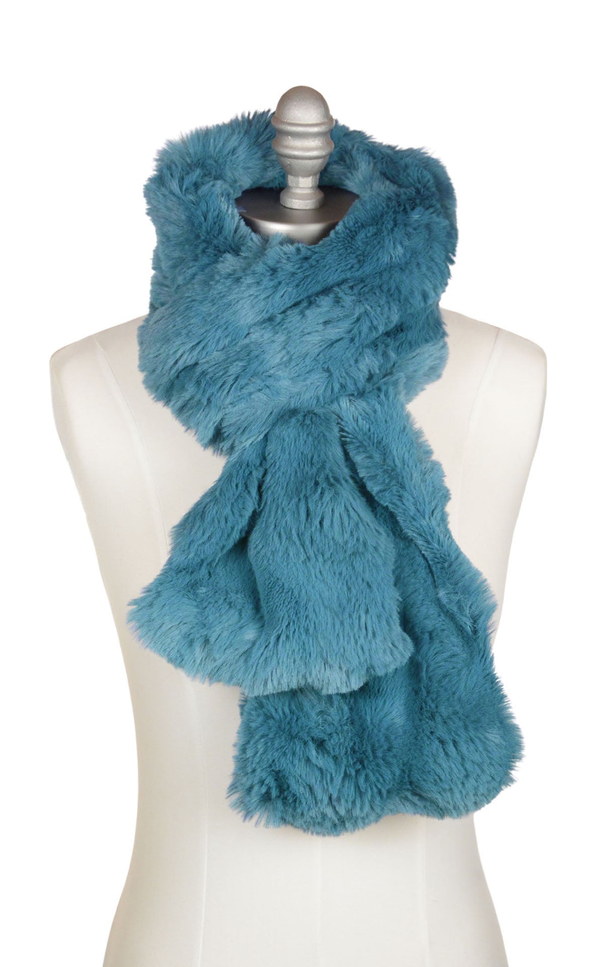 Product photo of our Classic Scarf in Enchanted Dreams faux fur in Bluebell. Handmade in Seattle, WA, USA.