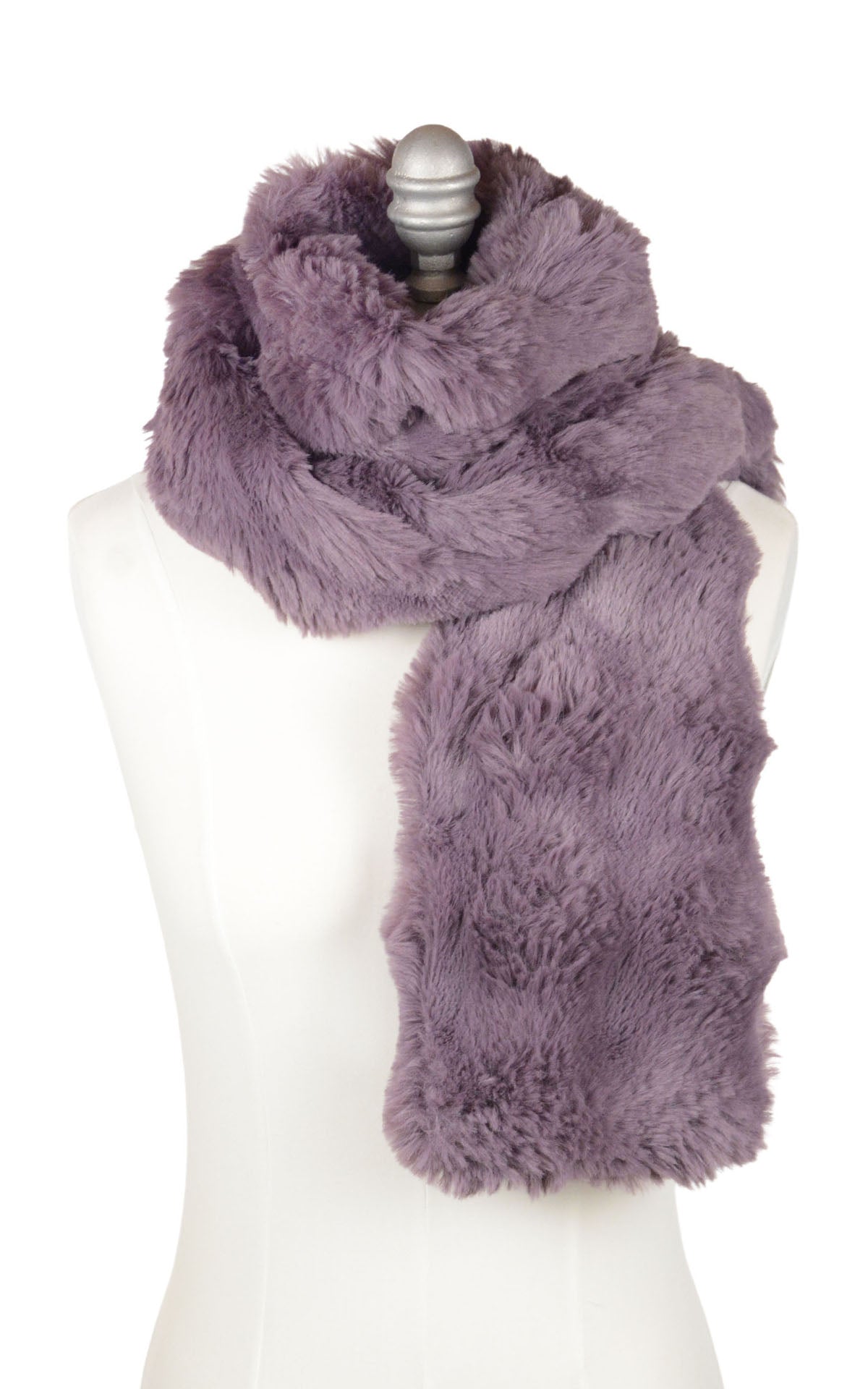 Product photo of our Classic Scarf in Enchanted Dreams faux fur in Sugar Plum. Handmade in Seattle, WA, USA.