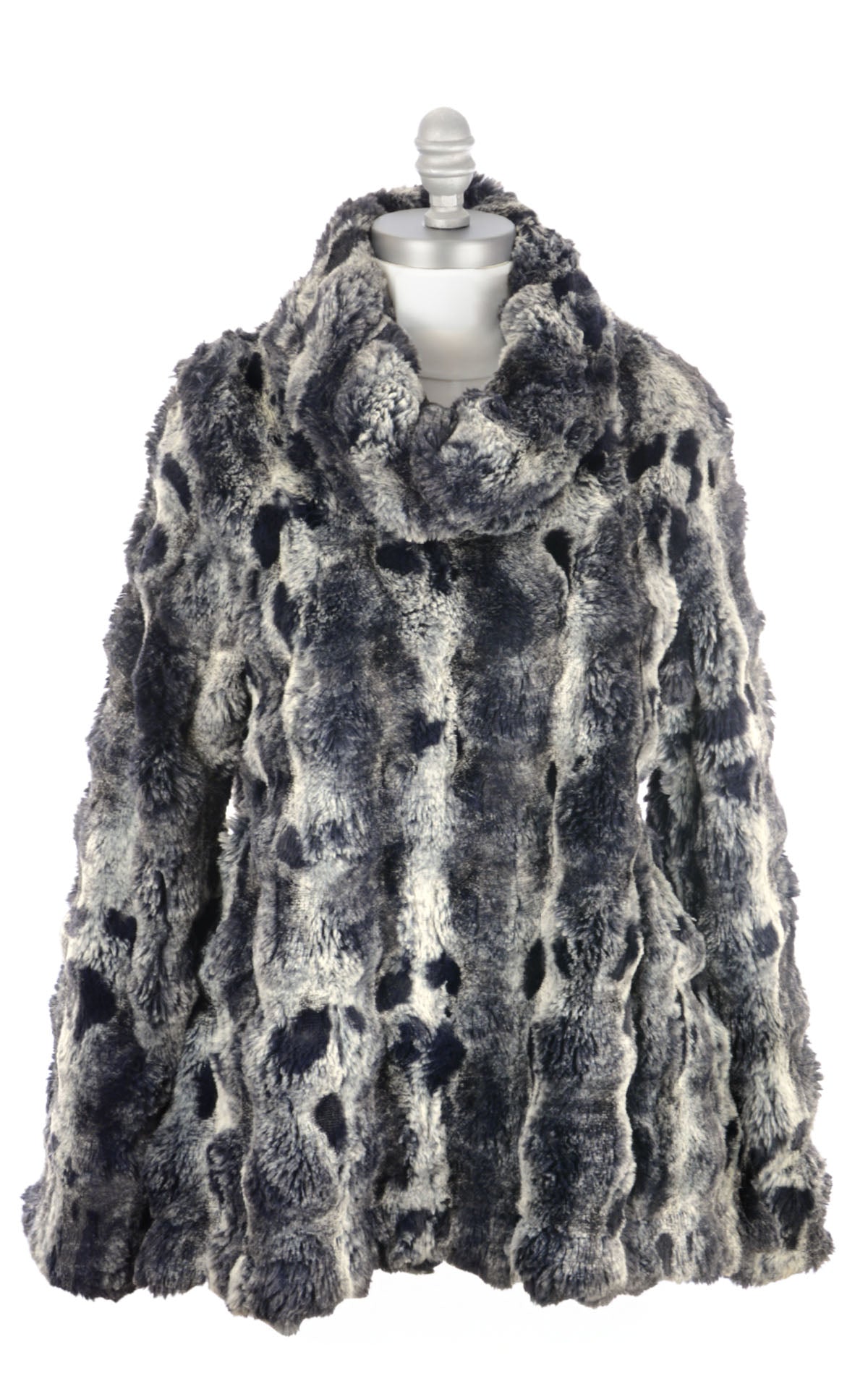 Cowl Top Pullover in Classic Luxury Cloudwalk Shadow Faux Fur. Made in Seattle, WA, USA by Pandemonium Seattle.