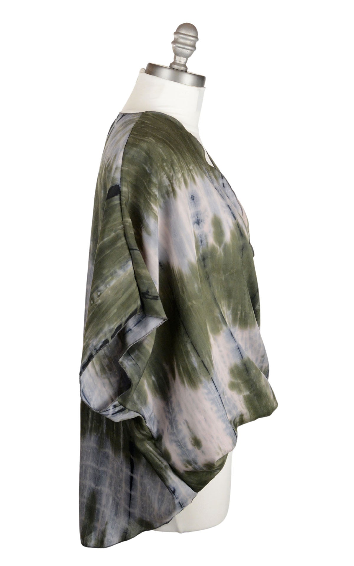 Cross Over Top, in side view, in Sencha Green from LYC. LYC by Pandemonium is handmade in Seattle, WA, USA.