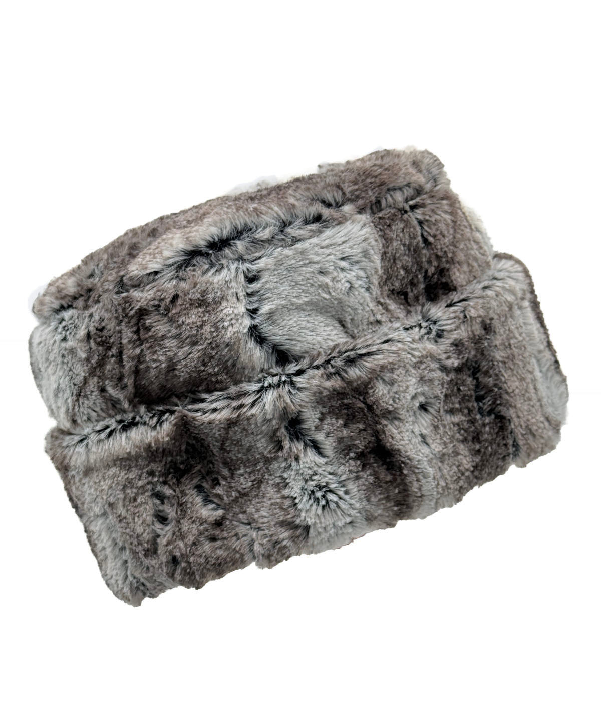 Solid Cuffed Pillbox in Luxury Rock Steady Faux Fur cuffed. Made in Seattle, WA, USA by Pandemonium Seattle.