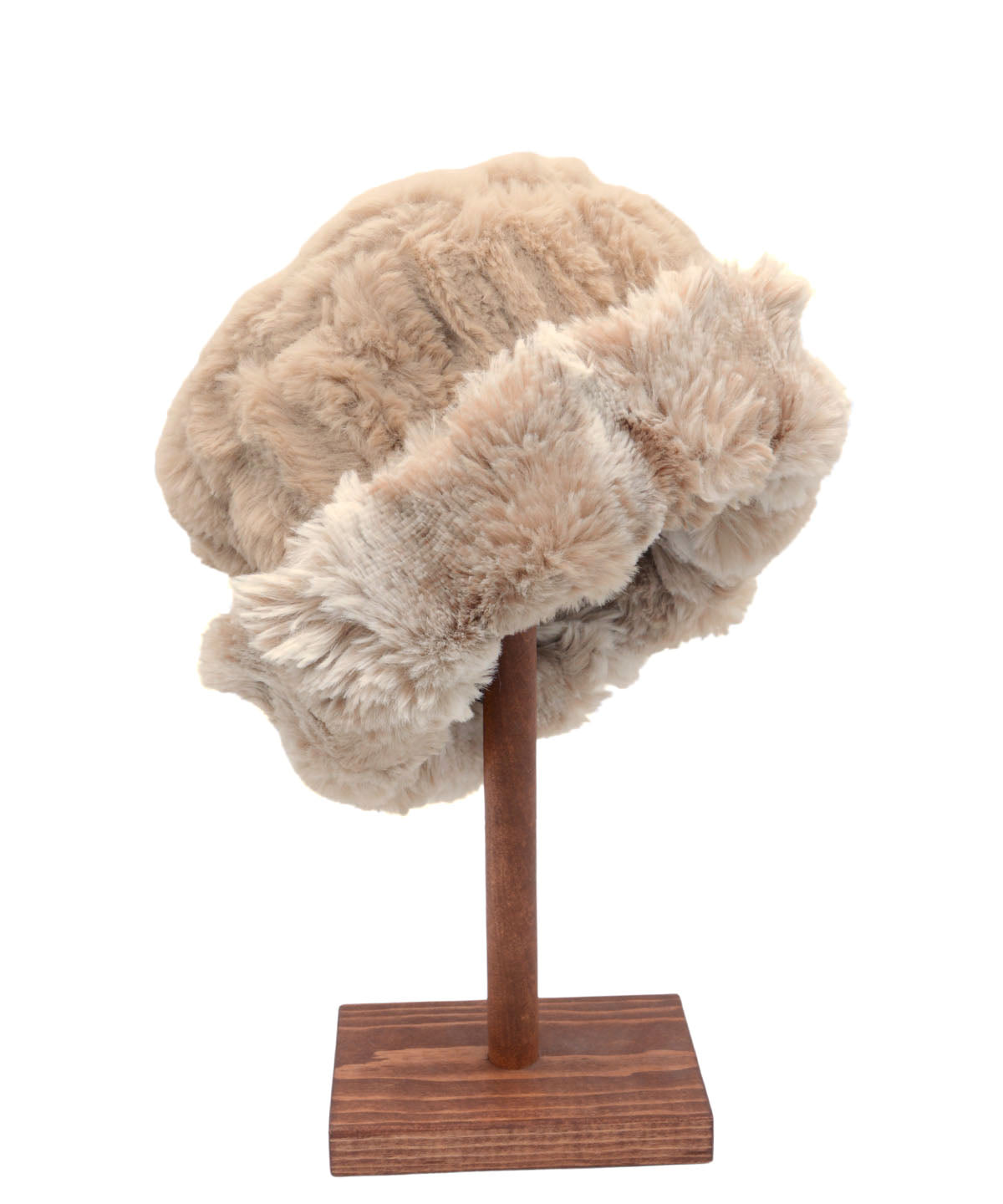 Cuffed Pillbox Reversible  | Cloudwalk and Cirrus Faux Fur in Honey | Shown in Reverse | Handmade In Seattle, WA, USA | By Pandemonium