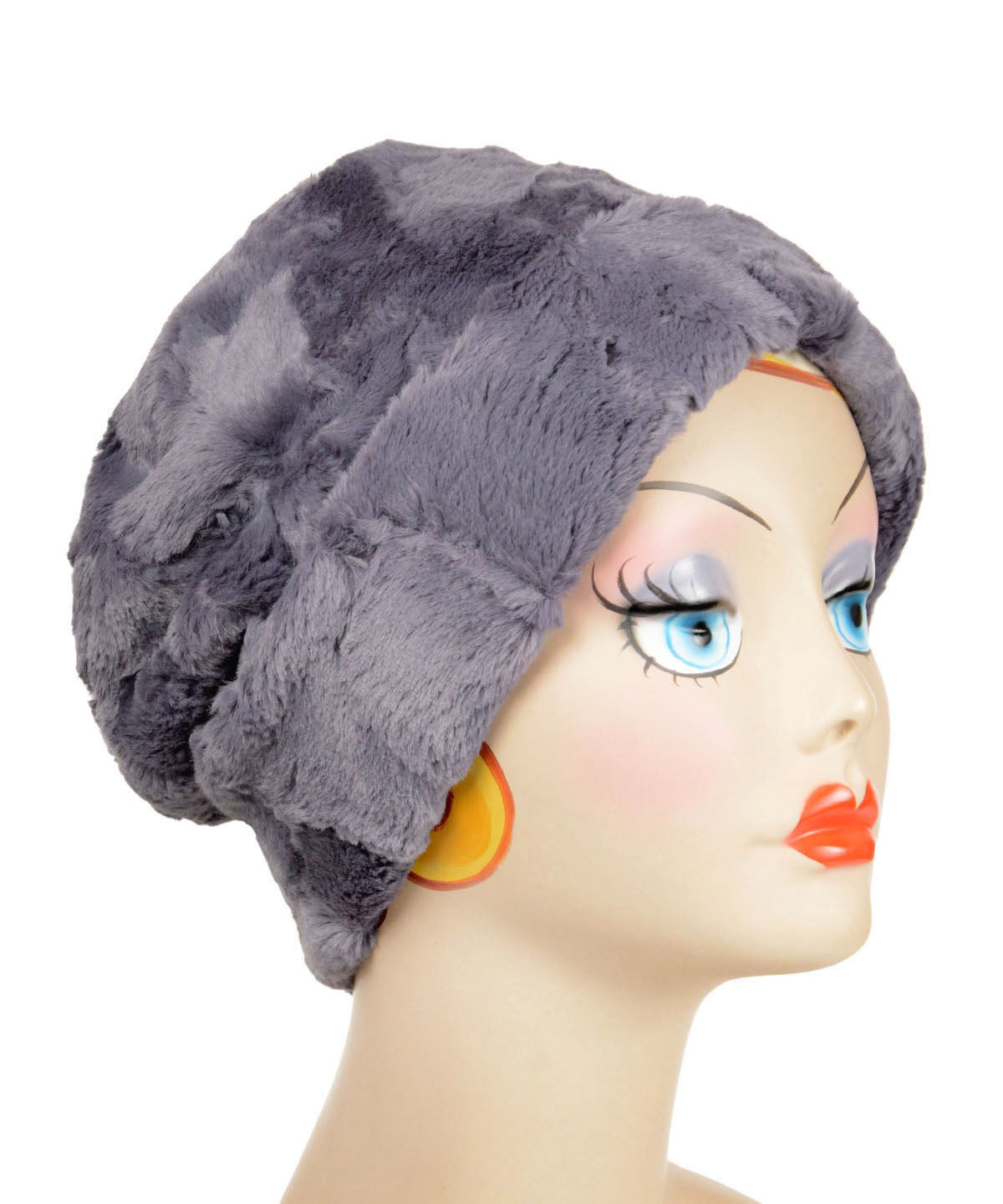 Cuffed Pillbox | Shown in Luxury Faux Fur in Cool Gray | Handmade By Pandemonium | Seattle Wa USA