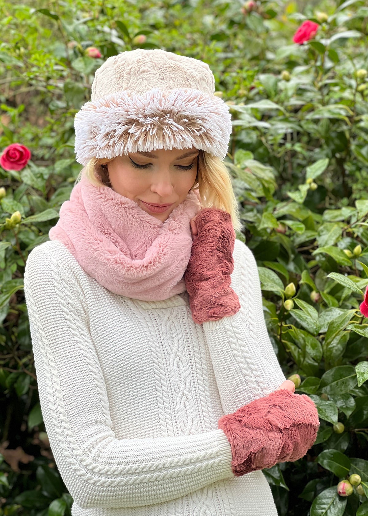 Neck Warmer | Frosted Cedar Faux Fur | Handmade in the USA by Pandemonium Seattle