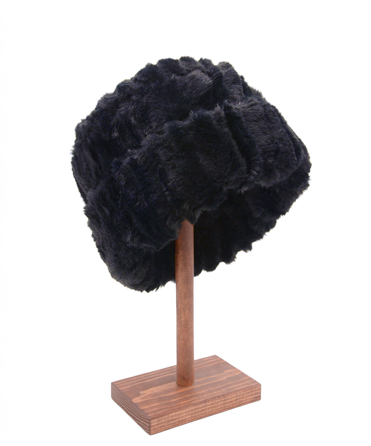 Solid Men's Cuffed Pillbox | Cirrus  Faux Fur in Shadow | Handmade in Seattle WA USA | By Pandemonium Millinery