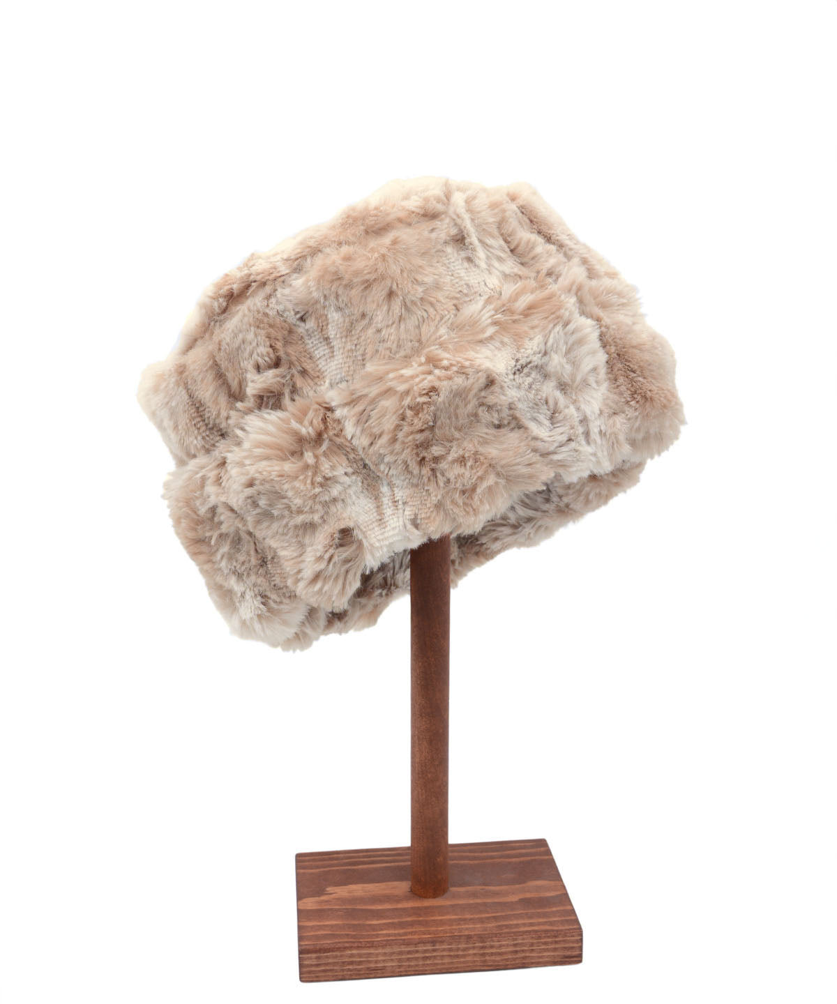 Men&#39;s Solid Cuffed Pillbox | Cloudwalk Honey Faux Fur | Handmade In Seattle, WA, USA | By Pandemonium
