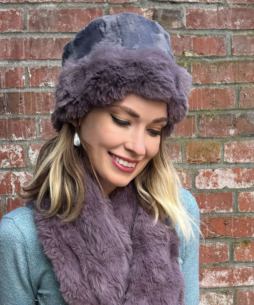 Cuffed Pillbox Hat in Enchanted Dreams Faux Furs