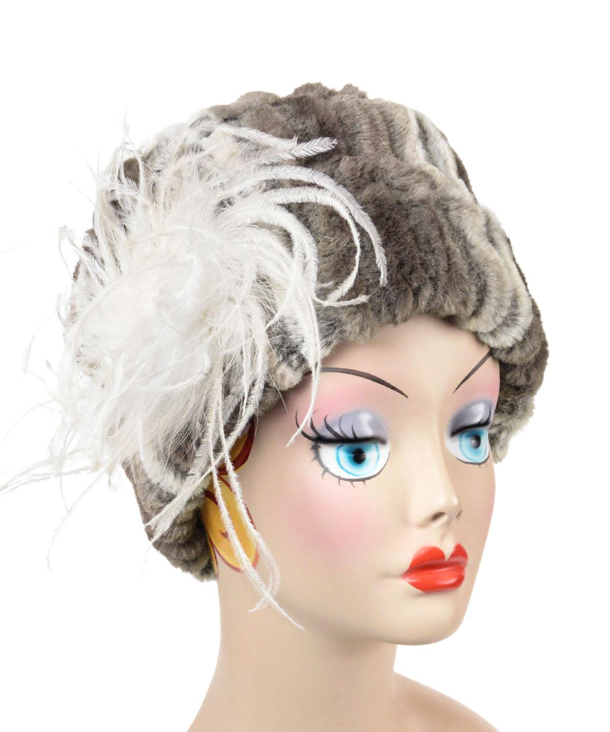 Cuffed Pillbox Hat Solid, Plush Faux Fur in Willows Grove  by Pandemonium Millinery