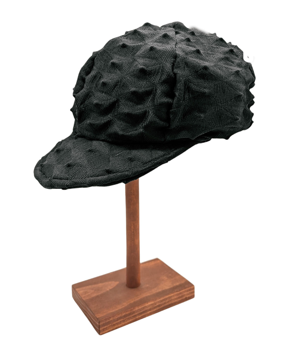 Dianne Cap shown in Black Fractal Handmade in USA by Pandemonium Millinery