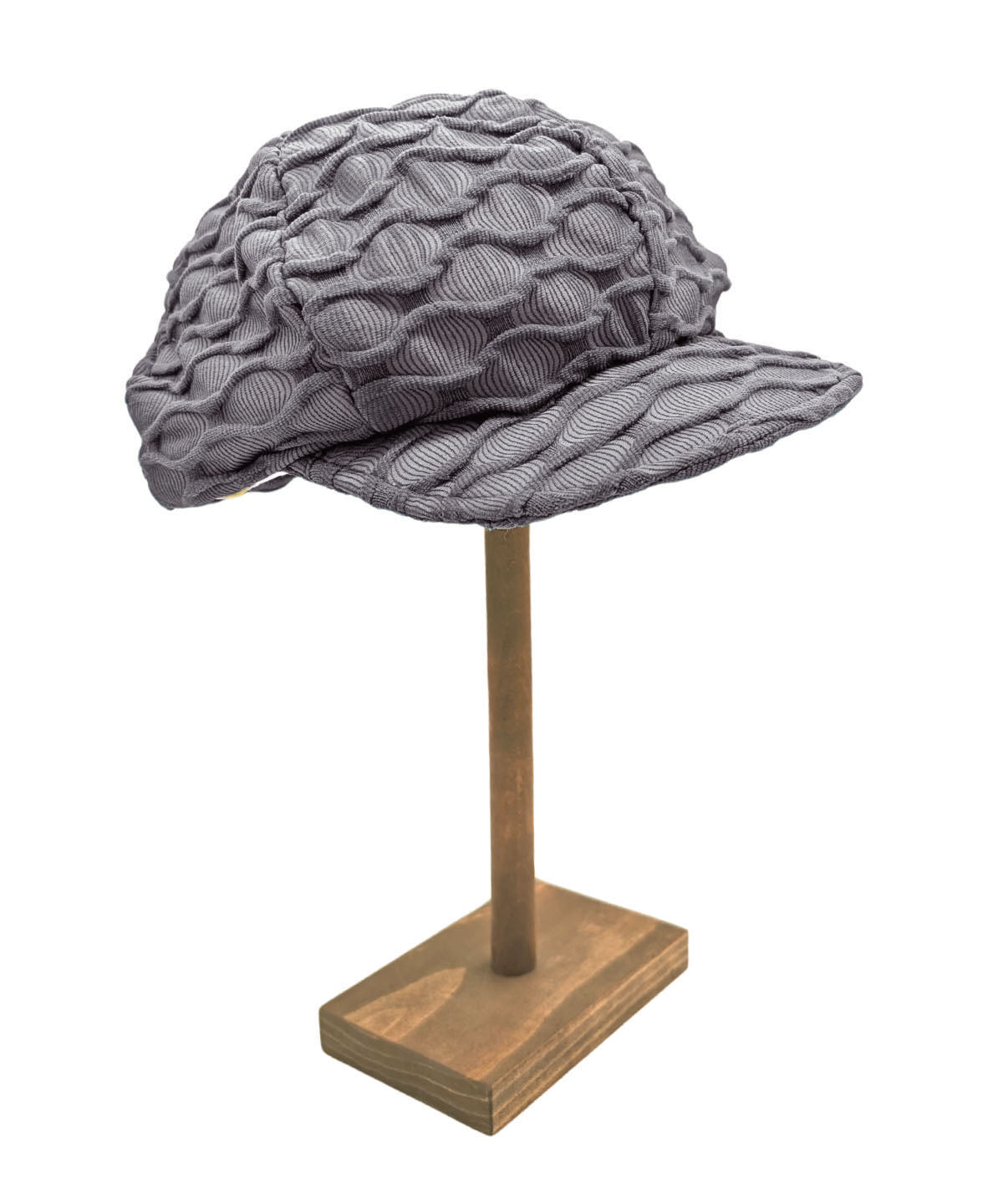 Dianne Cap shown in Gray Fractal Handmade in USA by Pandemonium Millinery