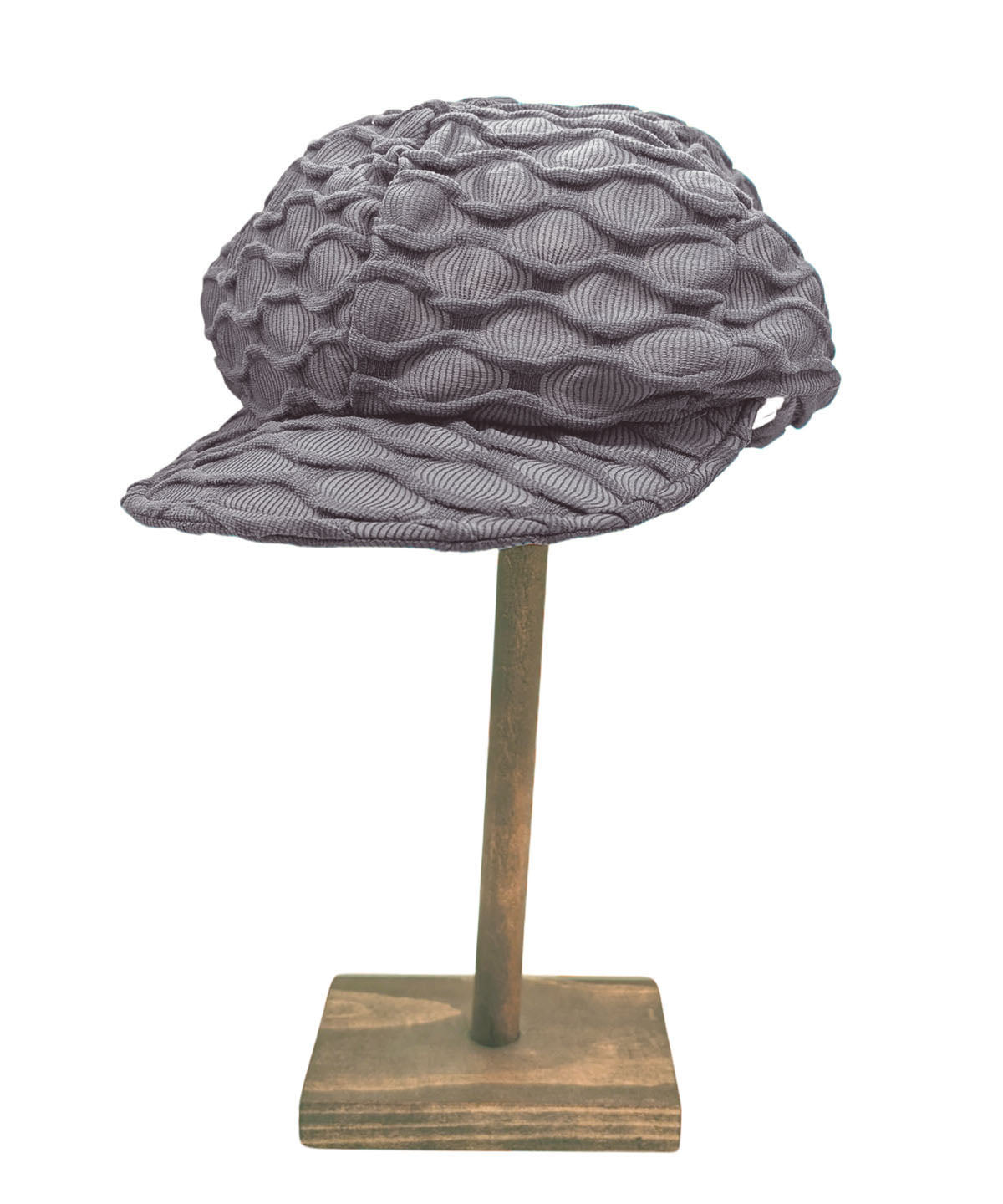 Product Shot of Dianne Cap shown in Gray Fractal Handmade in USA by Pandemonium Millinery