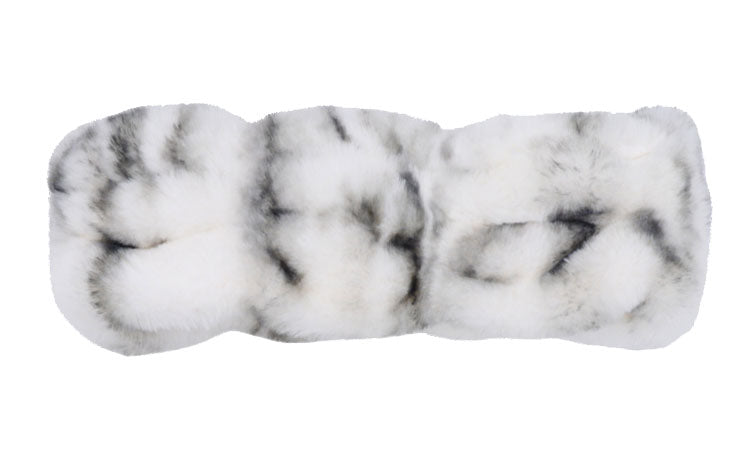 Aspen Narrow Ear / Neck Cozy in Royal Opulence faux fur. Handmade by Pandemonium Seattle.
