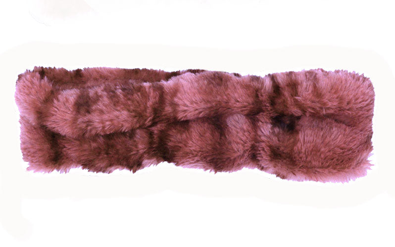 Maple Glow Narrow Ear / Neck Cozy in Royal Opulence faux fur. Handmade by Pandemonium Seattle.