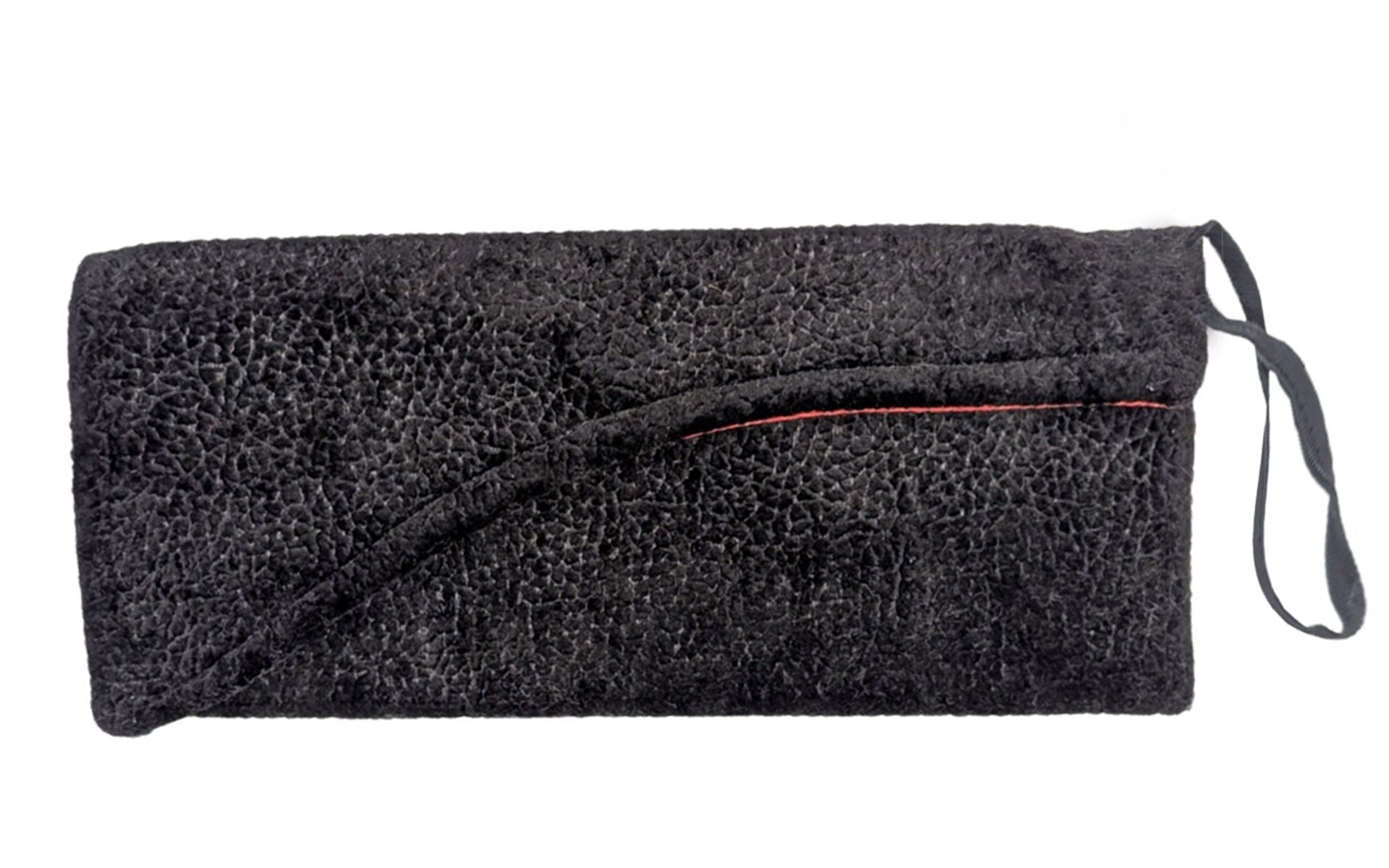 Envelope Clutch - Pebbles in Black Upholstery Fabric Handbag Pandemonium Millinery