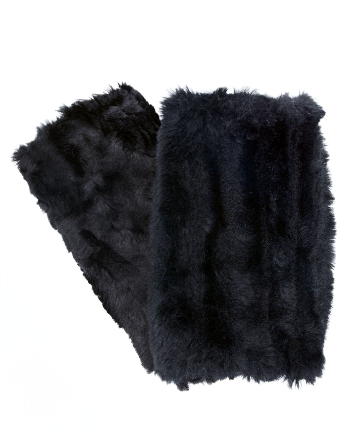 Fingerless Gloves | Cirrus Black with Cuddly Black Faux Fur | Handmade in Seattle, WA USA | By Pandemonium  