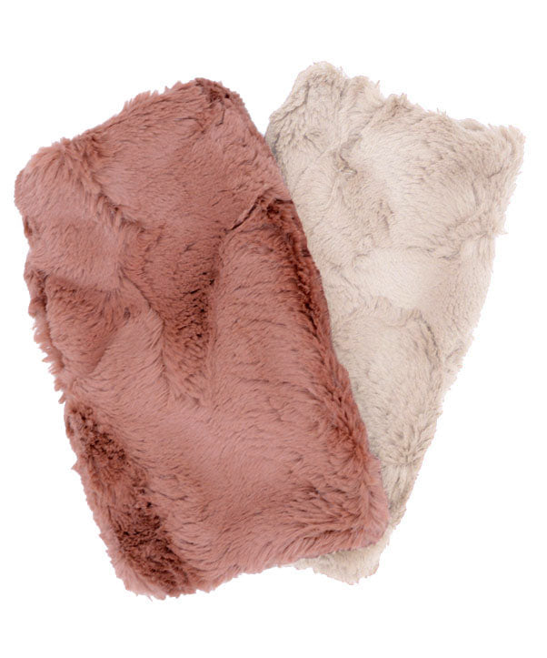 Fingerless Gloves in Cuddly Faux Fur Copper River Solid by Pandemonium Seattle