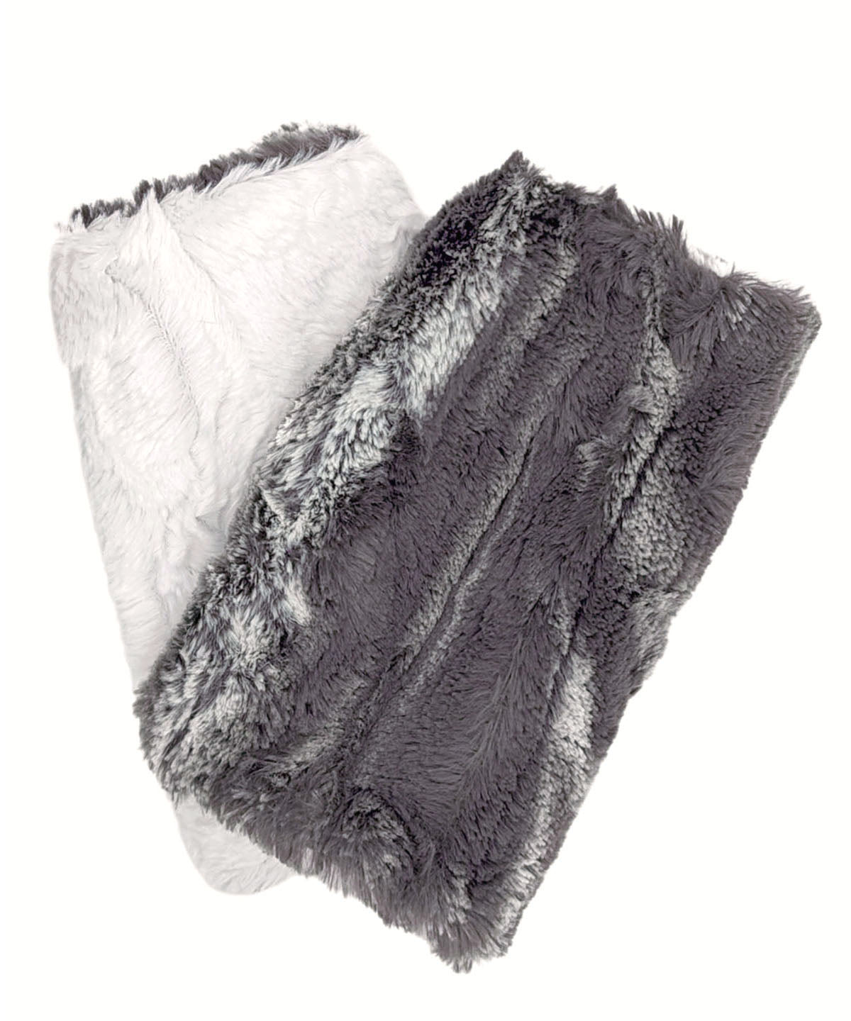 Gray Dune Faux Fur Men&#39;s Fingerless Gloves - Handmade by Pandemonium Seattle Wa USA